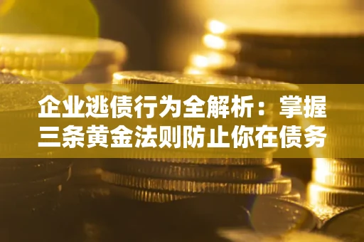 武汉企业逃债行为全解析：掌握三条黄金法则防止你在债务乱局中“踩雷”