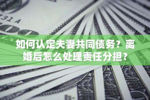武汉如何认定夫妻共同债务？离婚后怎么处理责任分担？